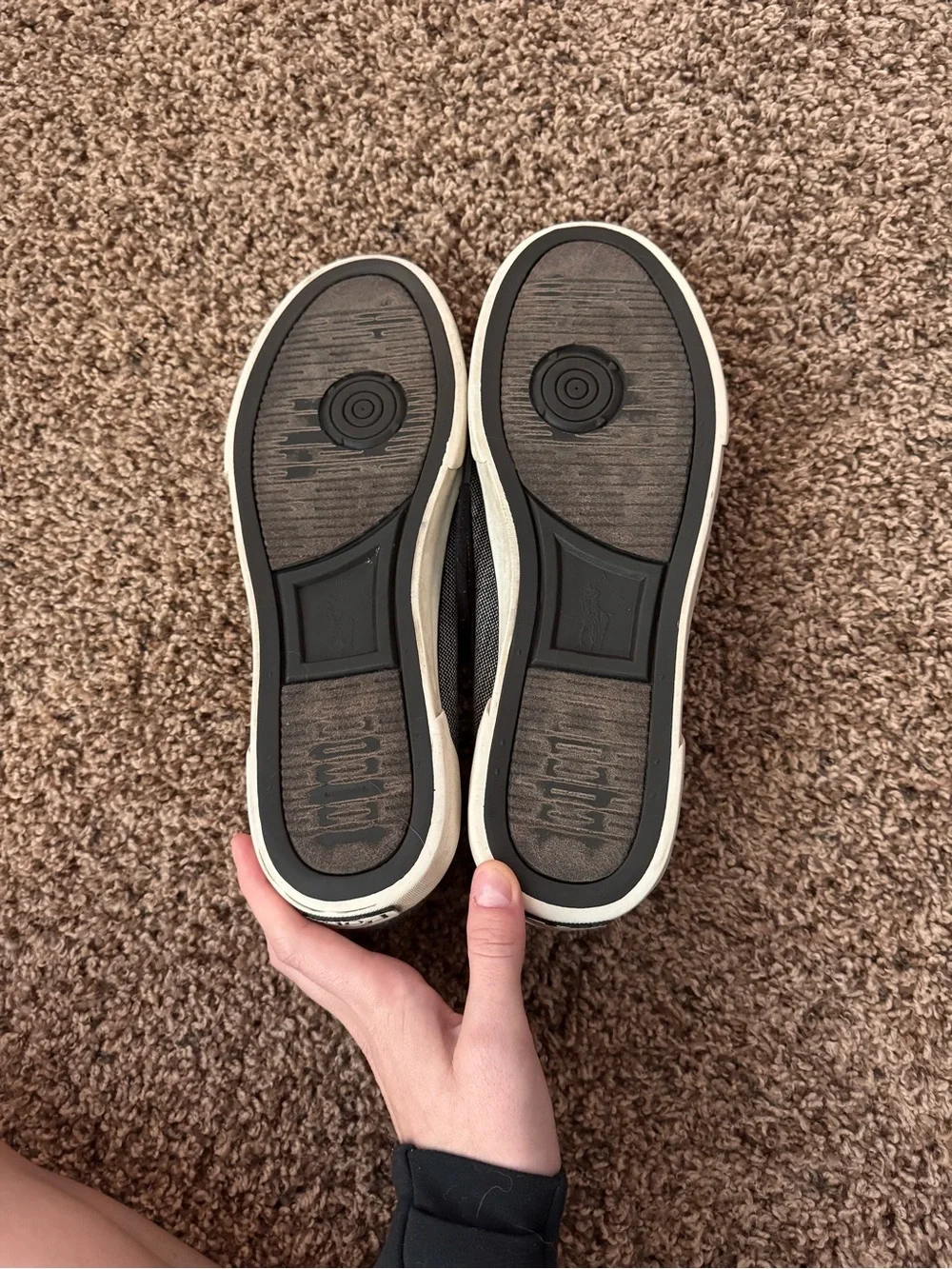 Polo by Ralph Lauren Men’s Black and Gray Canvas Boat Shoes